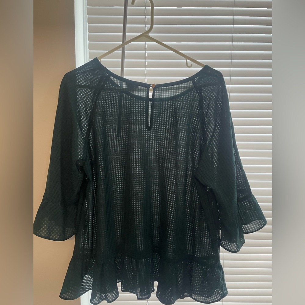 And away green ruffle shirt size xxl